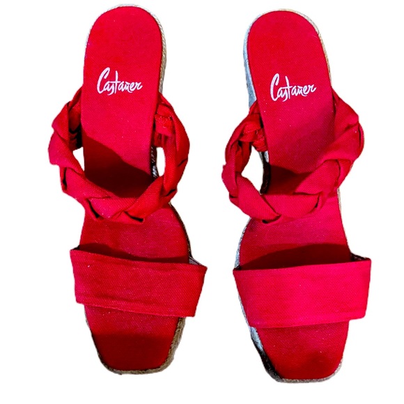 Castañer red wedge sandals - Picture 2 of 4